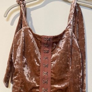 Forever 21 Crushed Pink Velvet Top Sized Medium
